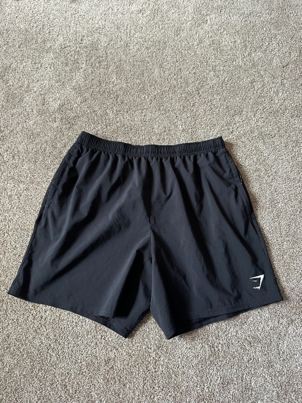 Gymshark Black Athletic Running Shorts Zip Pockets Gym Workout XL
